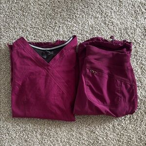 Burgundy Scrub Set